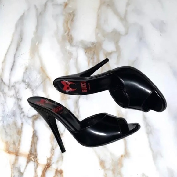New Gucci Peep Toe Mules - Picture 3 of 4